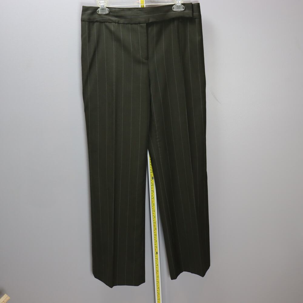 Ann‎ Taylor Gray Wool Dress Pants Blue Pinstripe Size 10